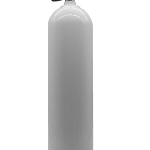 MES 11,1L Aluflasche weiss 207 bar mit Brückenventil links