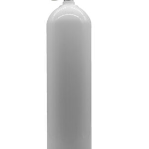MES 11,1L Aluflasche weiss 207 bar mit Nitrox Ventil links