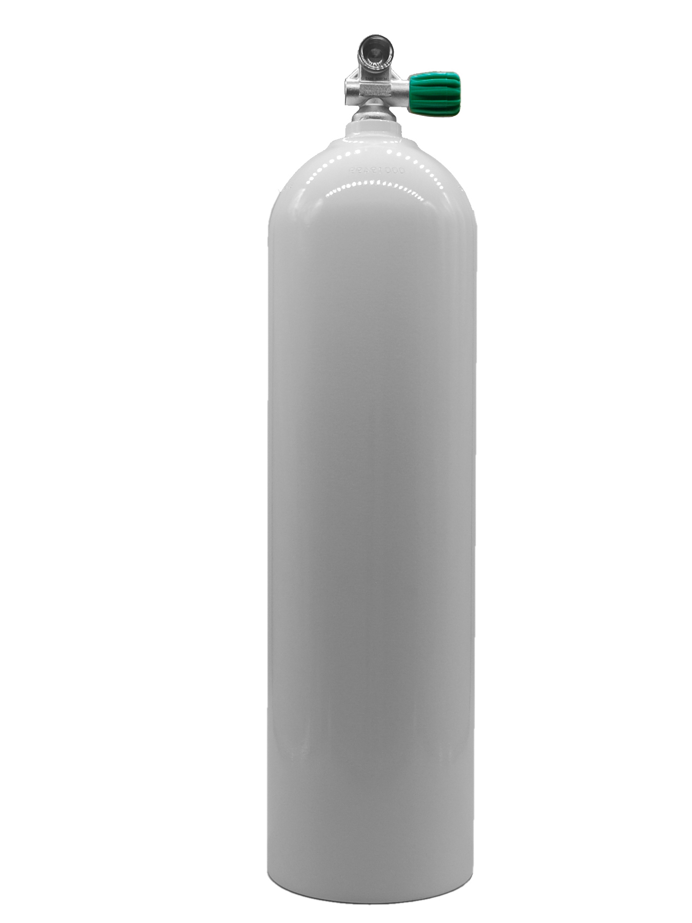 MES 11,1L Aluflasche weiss 207 bar mit Nitrox Ventil rechts