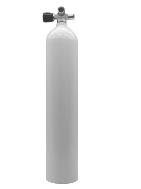 MES Tauchflasche Alu 5,7L weiss mit Brückenventil links