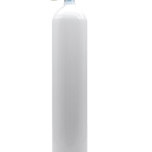 MES 5,7 L Aluflasche weiss 207 bar mit Nitrox Ventil links