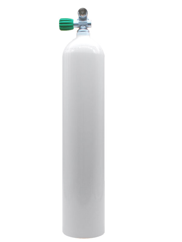 MES Tauchflasche Alu 5,7L weiss mit Nitroxventil links