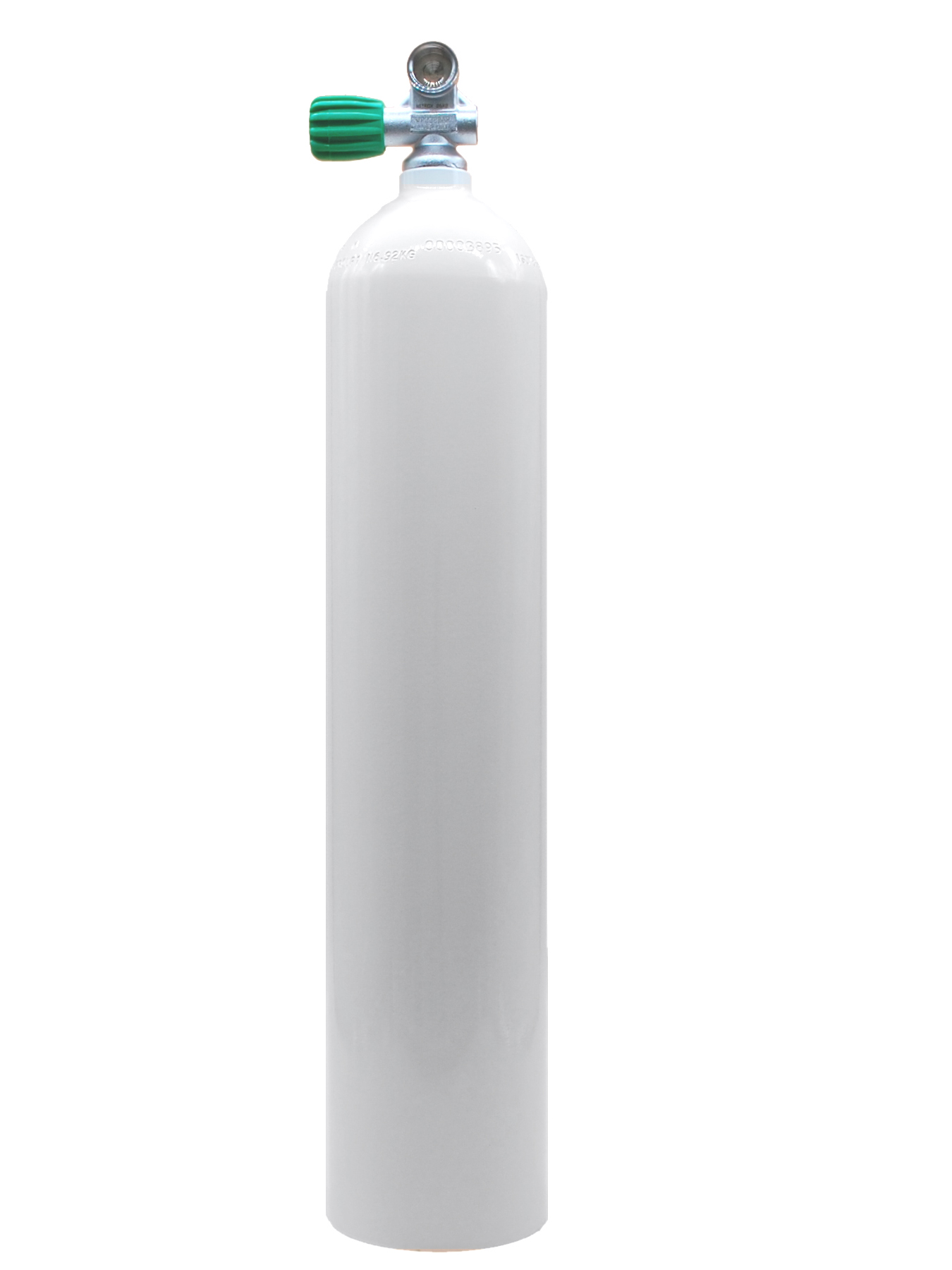 MES Tauchflasche Alu 5,7L weiss mit Nitroxventil links