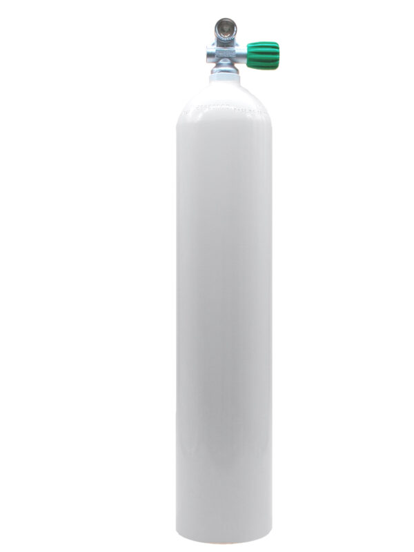 MES Tauchflasche Alu 5,7L weiss mit Nitroxventil rechts