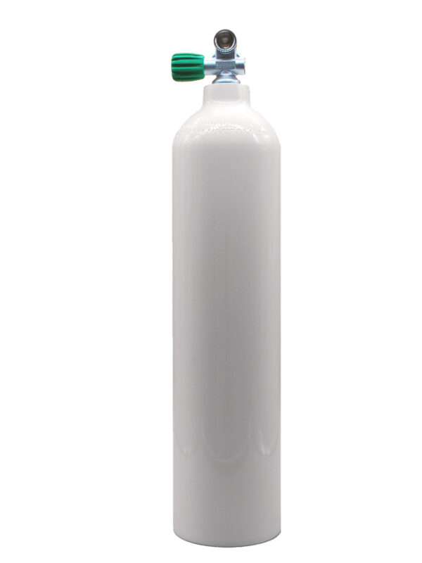 MES Tauchflasche Alu 7L weiss mit Nitroxventil links