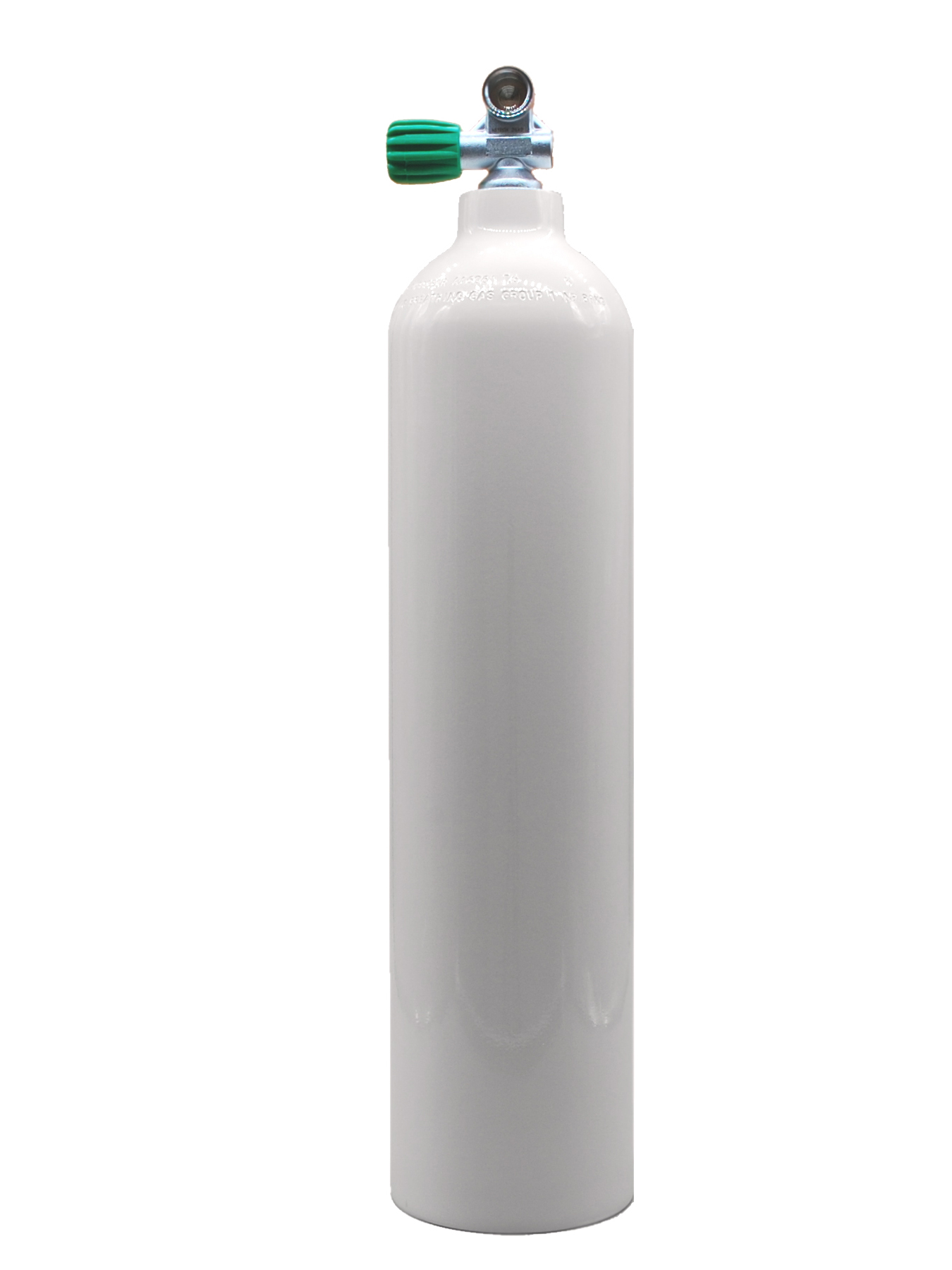 MES Tauchflasche Alu 7L weiss mit Nitroxventil links