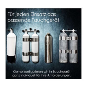 Sidemount Set 12L / 200 bar “Hot Dipped” mit Nautec Sidemount Ventilen