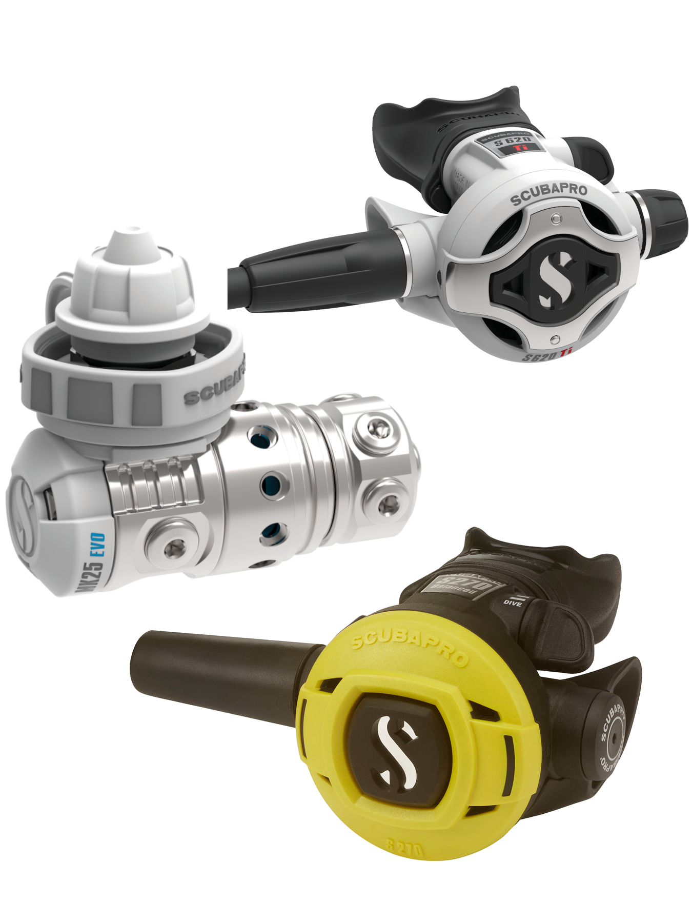 Scubapro MK25 EVO S620Ti White Atemregler Set Weiß DIN 300