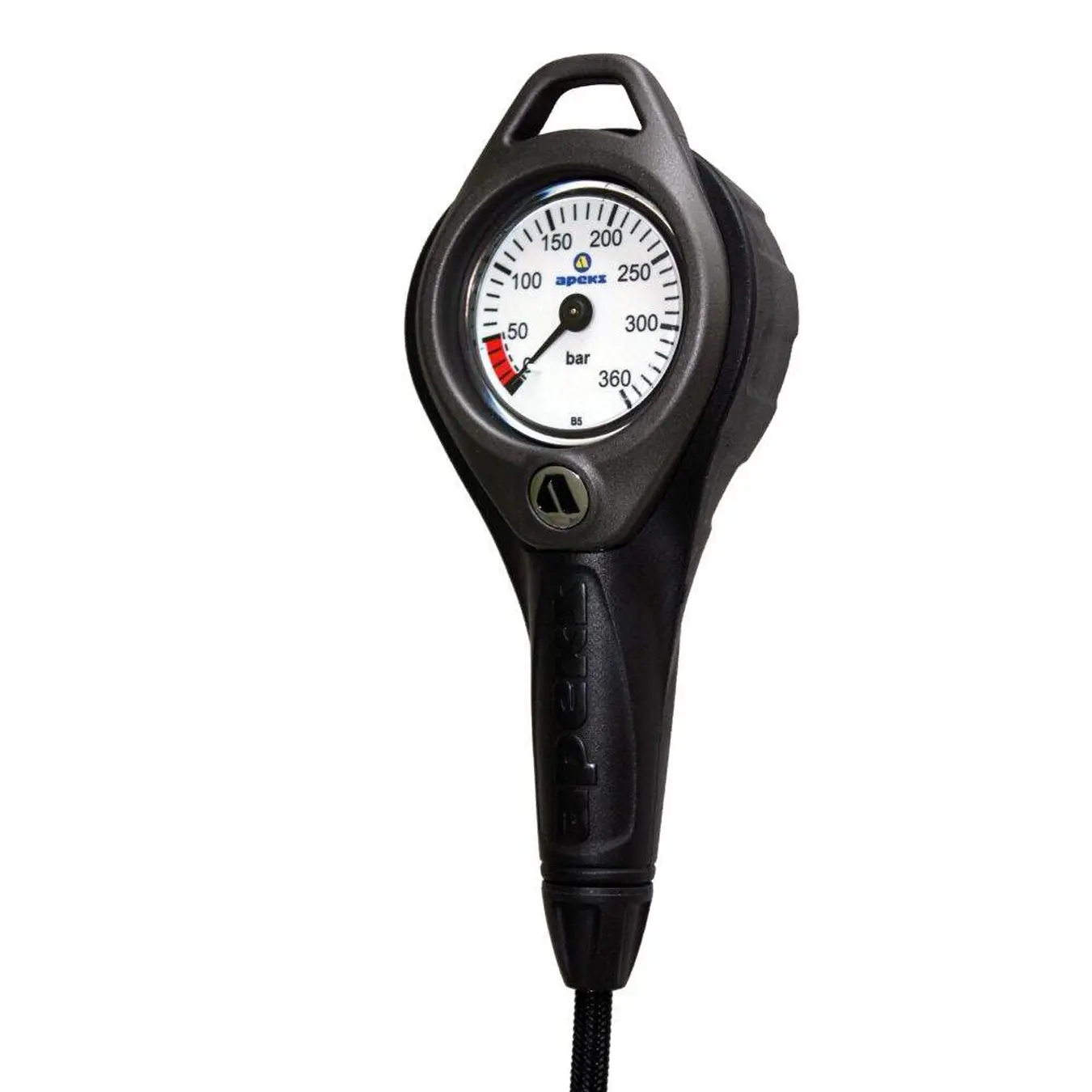 apeks-manometer-mit-schlauch-front Apeks Rohrfeder Finimeter 300 bar Tauchinstrument