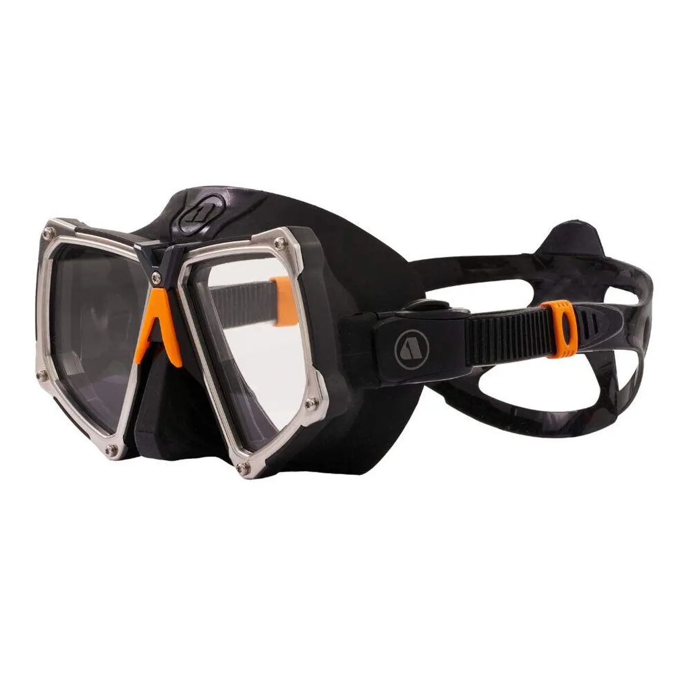 apeks-maske-vx2-schwarz-orange-left Apeks VX2 Tauchmaske schwarz mit Pure Clear Glas