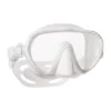 Weisse Scubapro Ghost rahmenlose Einglas-Tauchmaske in der Produkt-Vorderansicht.