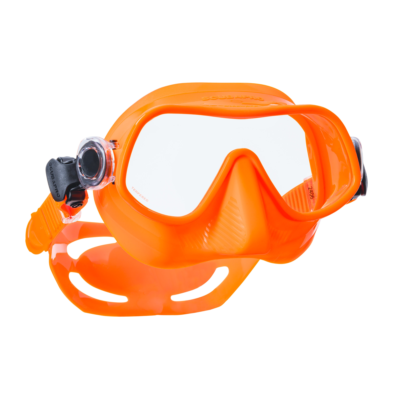 Scubapro-maske-steel-pro orange Scubapro Steel Pro Apnoe Maske Einglas rahmenlos orange